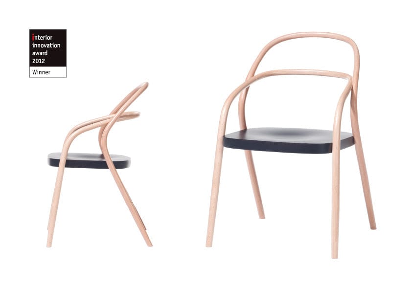 Sedia in legno di faggio 002 Naturale / Nero, l57xL56xH85 cm (6)