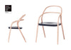Sedia in legno di faggio 002 Naturale / Nero, l57xL56xH85 cm (6)