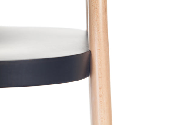 Sedia in legno di faggio 002 Naturale / Nero, l57xL56xH85 cm (14)