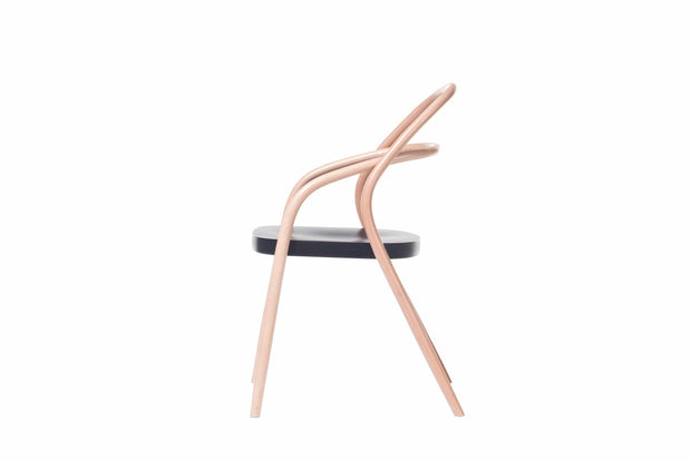 Sedia in legno di faggio 002 Naturale / Nero, l57xL56xH85 cm (15)