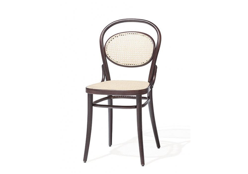 Sedia in legno di faggio, rivestita in ecopelle 20 Dark Brown, l41xL54xH84 cm