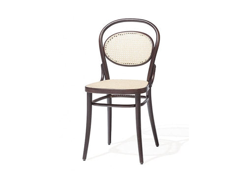 Sedia in legno di faggio, rivestita in ecopelle 20 Dark Brown, l41xL54xH84 cm