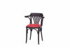 Sedia in legno di faggio, rivestita in ecopelle 24 Wengé / Rosso, L54xL48xH75 cm (2)