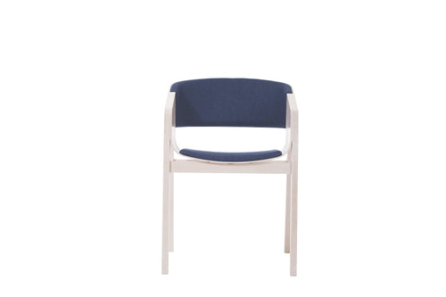 Sedia in legno di faggio, rivestita in tessuto Merano Navy, L47,5xL39xH78 cm