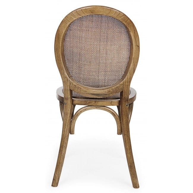 Sedia in legno e rattan Globo Marrone (2)