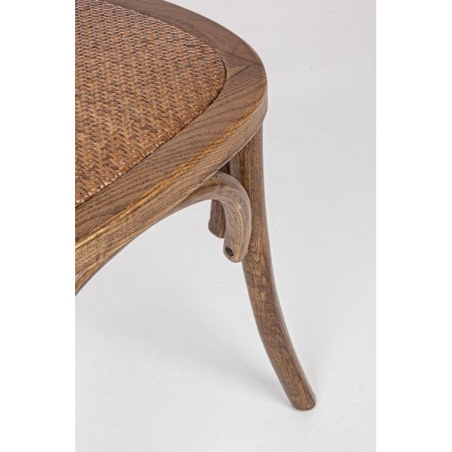Sedia in legno e rattan Globo Marrone (4)
