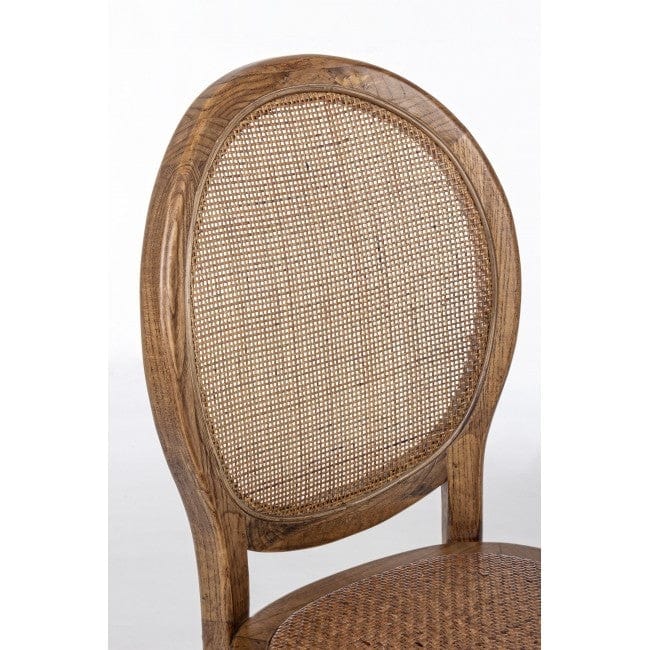 Sedia in legno e rattan Globo Marrone (5)