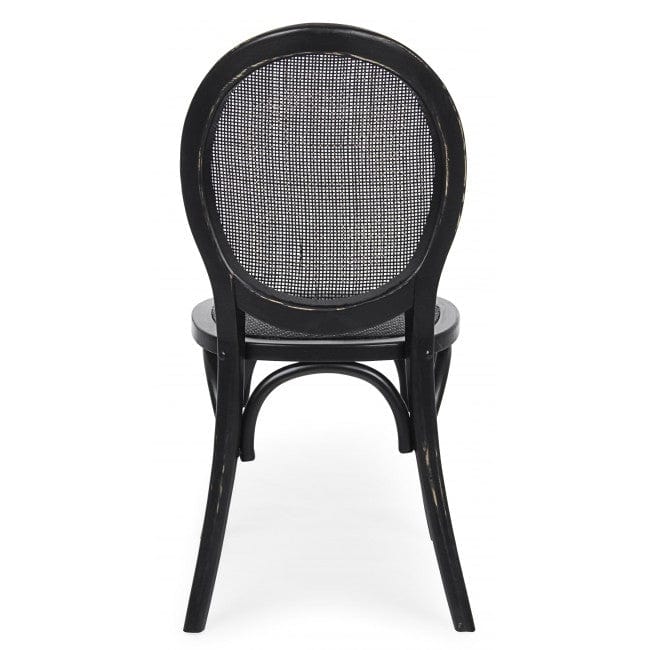 Sedia in legno e rattan Globo Nero (2)