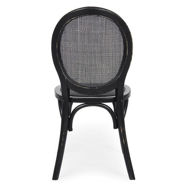Sedia in legno e rattan Globo Nero (2)