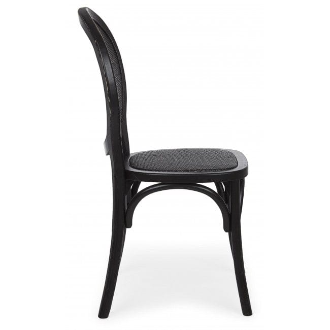 Sedia in legno e rattan Globo Nero (3)