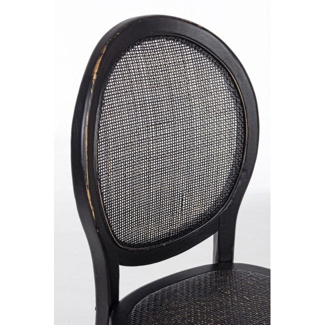 Sedia in legno e rattan Globo Nero (4)
