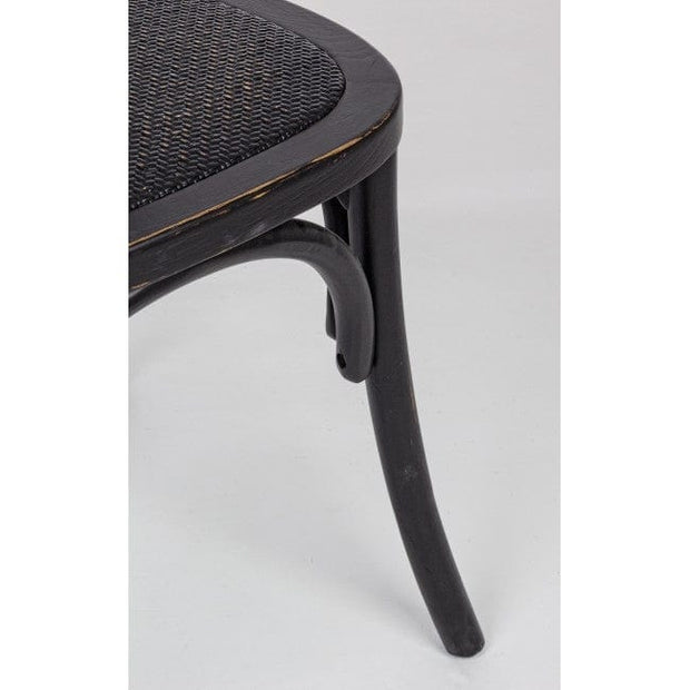 Sedia in legno e rattan Globo Nero (5)