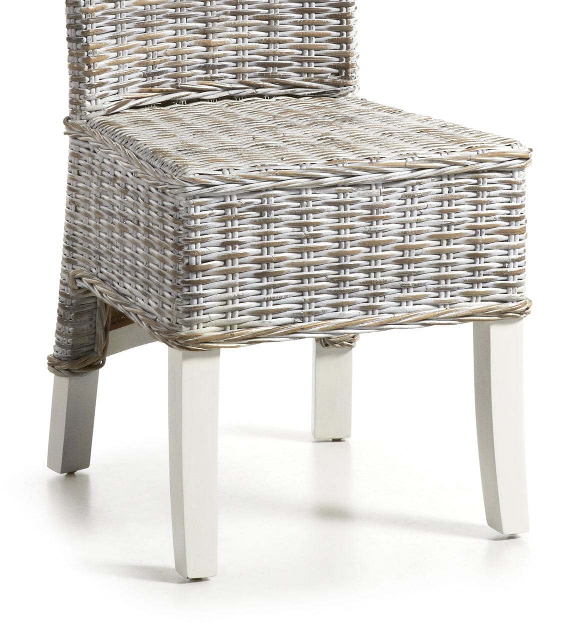 Sedia in legno e rattan New White Salsa Bianco (3)