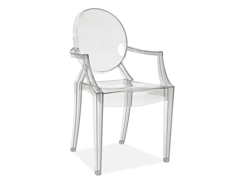 Signal Sedia in plastica Lucie Trasparente, l54xL42xH92 cm