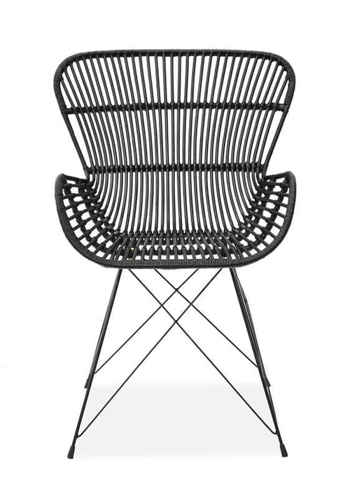 Sedia in rattan naturale Kai-335 Nero (1)