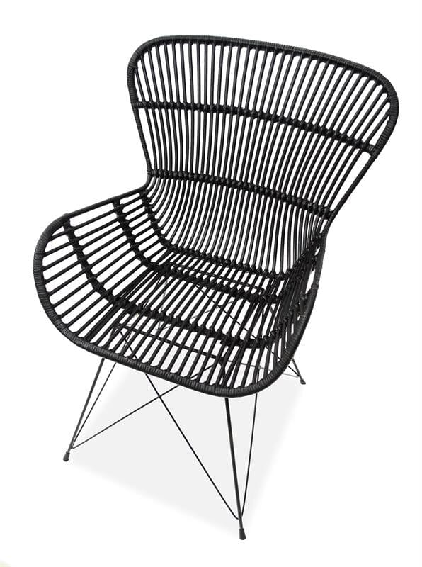 Sedia in rattan naturale Kai-335 Nero (4)