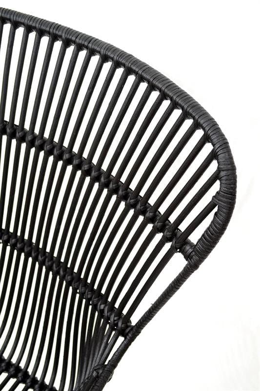 Sedia in rattan naturale Kai-335 Nero (6)