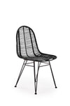 Sedia in rattan naturale Kai-337 Nero