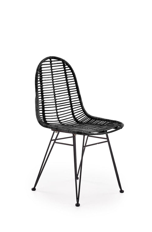 Sedia in rattan naturale Kai-337 Nero