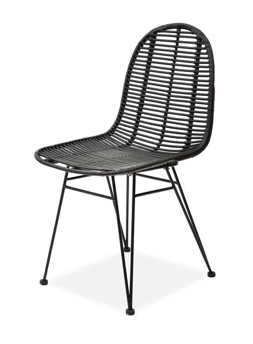 Sedia in rattan naturale Kai-337 Nero (1)