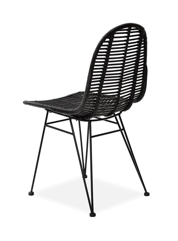Sedia in rattan naturale Kai-337 Nero (3)
