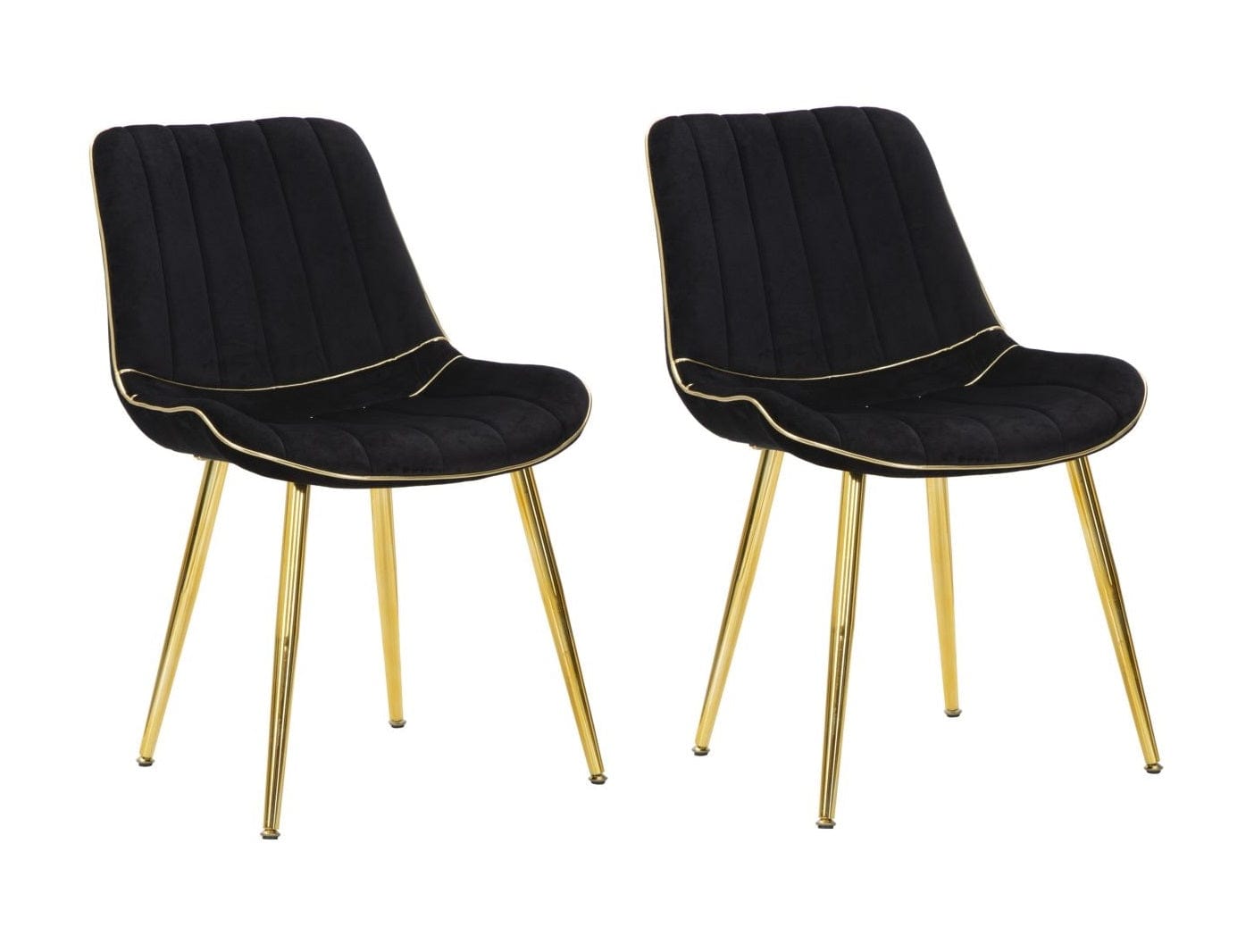 Sedia Paris Nera/Gold Set 2 Pz cm 51x59x79
