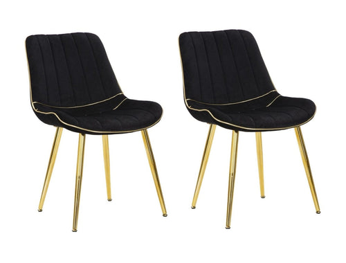 Sedia Paris Nera/Gold Set 2 Pz cm 51x59x79