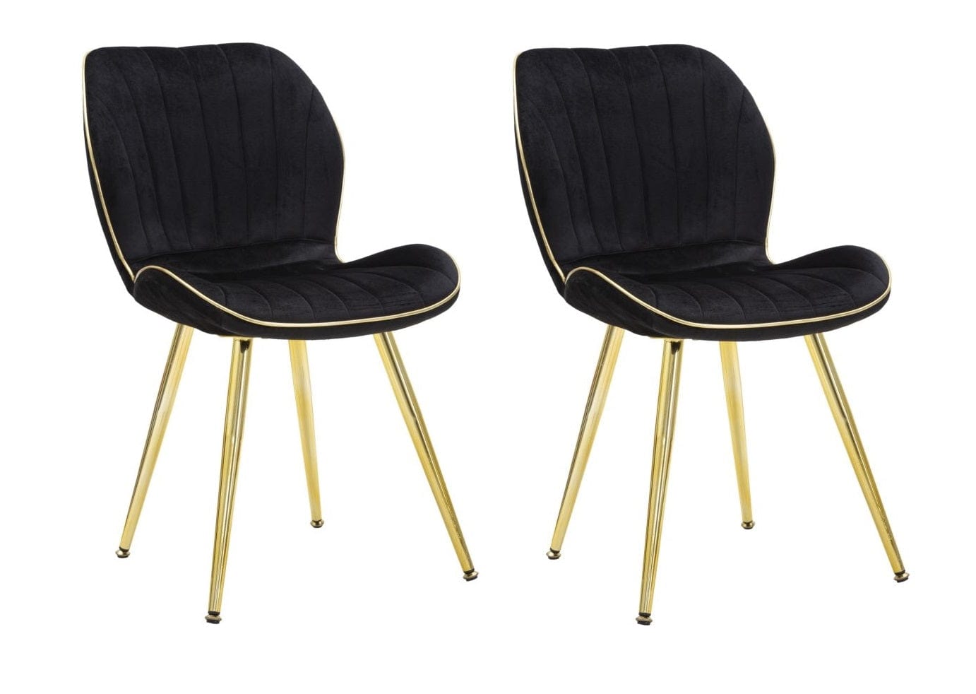 Sedia Paris Space Nera /Gold Set 2 Pz cm 46x58x77