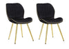 Sedia Paris Space Nera /Gold Set 2 Pz cm 46x58x77
