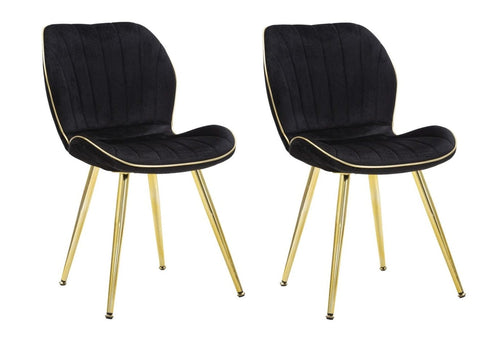 Sedia Paris Space Nera /Gold Set 2 Pz cm 46x58x77