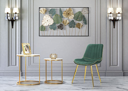 Sedia Paris Verde/Gold Set 2 Pz cm 51x59x79 (1)