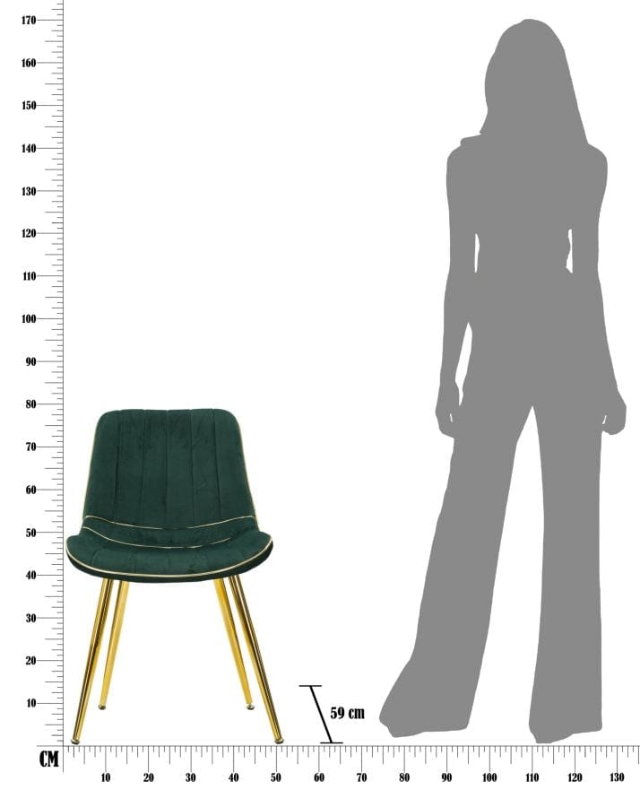 Sedia Paris Verde/Gold Set 2 Pz cm 51x59x79 (9)
