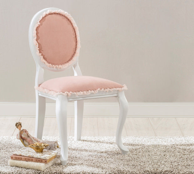 Sedia per bambini imbottita in tessuto con gambe in legno Dream Salmon, L48xL52xH90 cm (1)