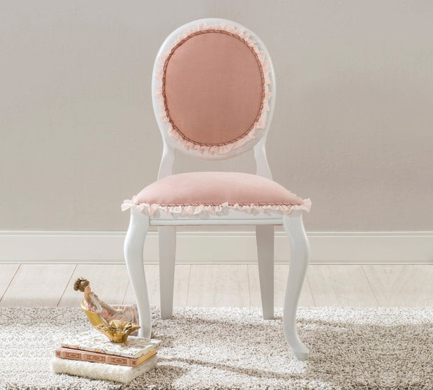 Sedia per bambini imbottita in tessuto con gambe in legno Dream Salmon, L48xL52xH90 cm (2)