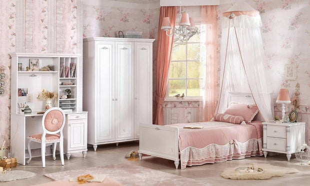 Sedia per bambini imbottita in tessuto con gambe in legno Dream Salmon, L48xL52xH90 cm (8)