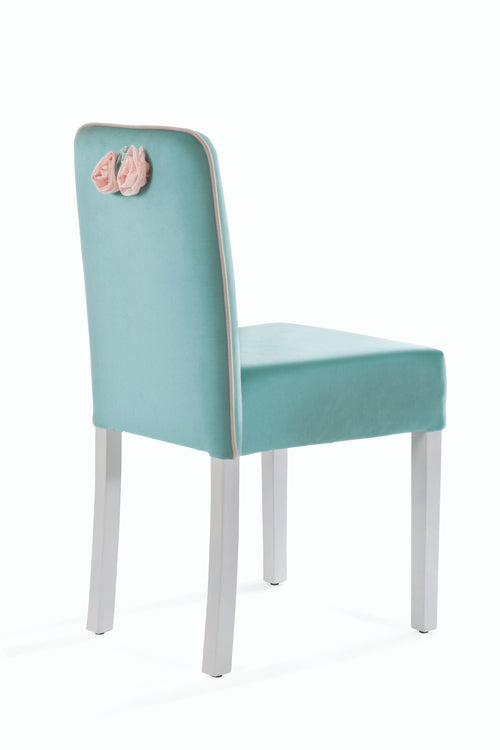 Sedia per bambini imbottita in tessuto con gambe in legno Summer Mint Green, L44xL49xH87 cm (1)