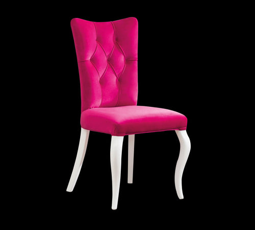 Sedia per bambini, imbottita in tessuto e con gambe in legno Rosa Pink, l55xL56xH84 cm