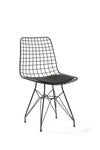 Sedia per bambini in metallo con seduta rivestita in ecopelle Dark Metal Black, L53xL45xH82 cm