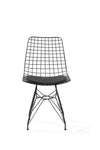 Sedia per bambini in metallo con seduta rivestita in ecopelle Dark Metal Black, L53xL45xH82 cm (1)