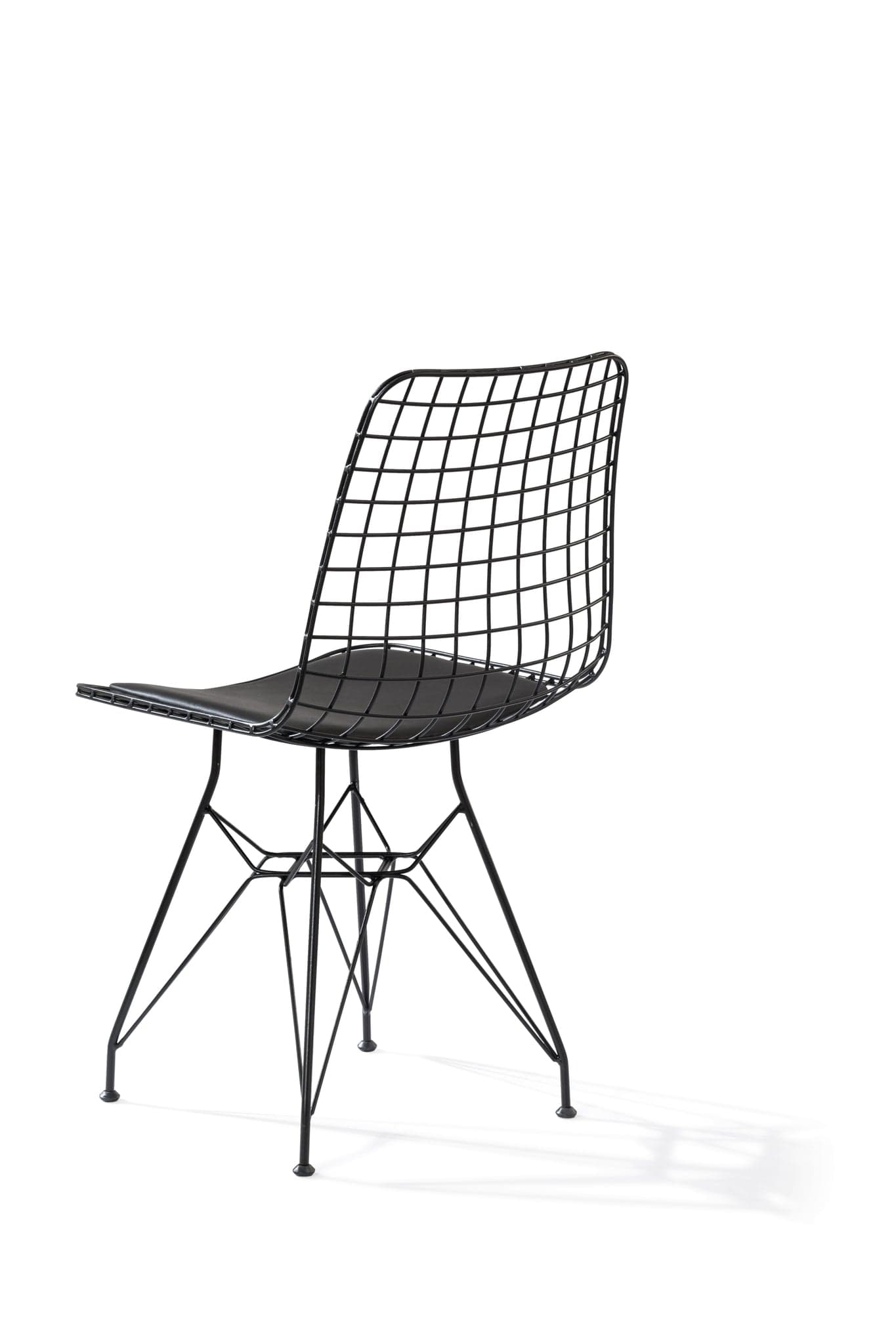 Sedia per bambini in metallo con seduta rivestita in ecopelle Dark Metal Black, L53xL45xH82 cm (2)