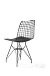Sedia per bambini in metallo con seduta rivestita in ecopelle Dark Metal Black, L53xL45xH82 cm (2)