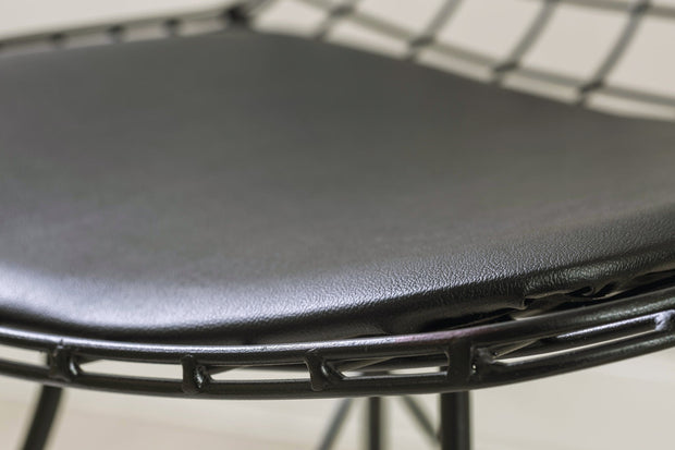 Sedia per bambini in metallo con seduta rivestita in ecopelle Dark Metal Black, L53xL45xH82 cm (3)