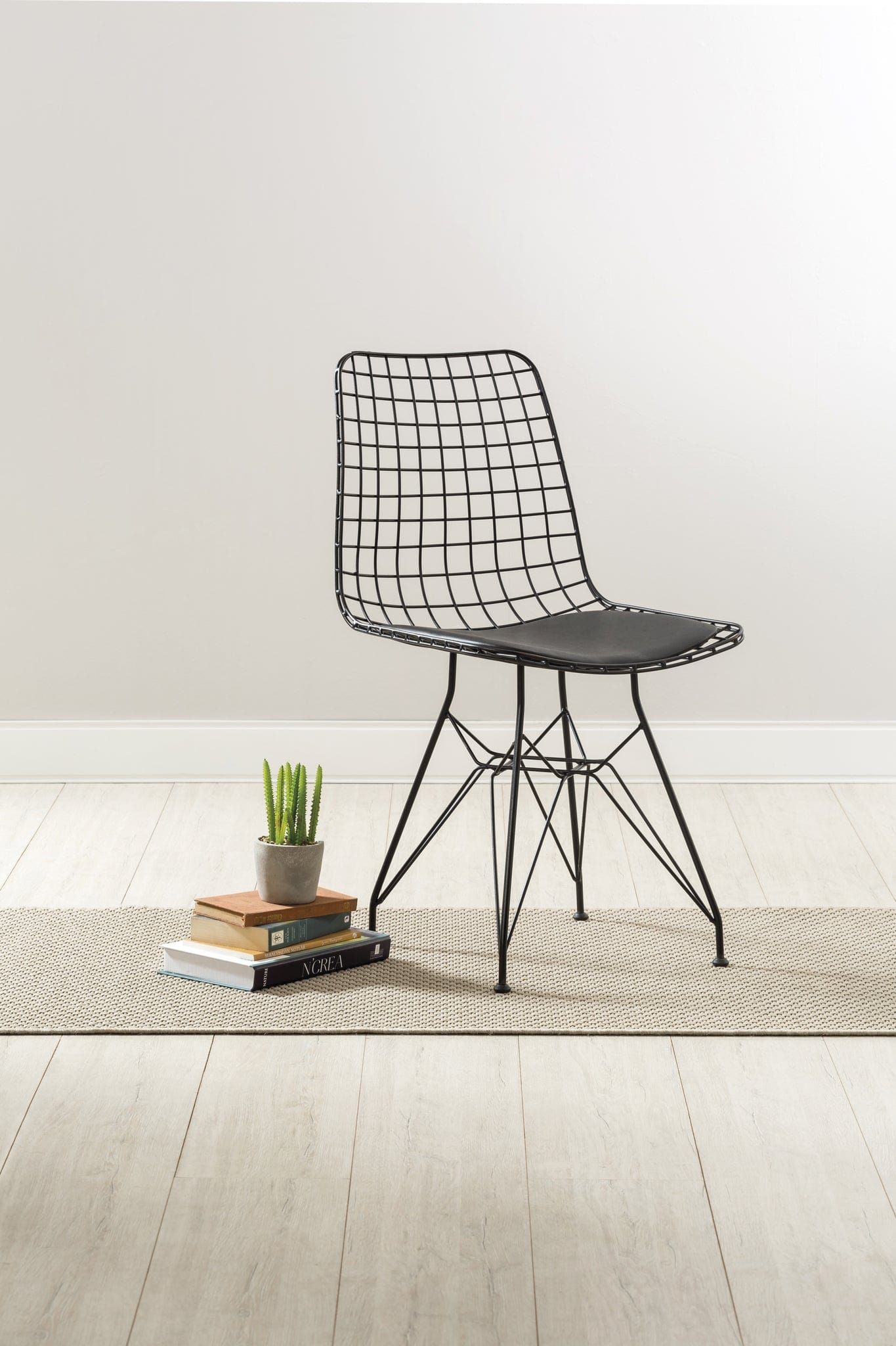 Sedia per bambini in metallo con seduta rivestita in ecopelle Dark Metal Black, L53xL45xH82 cm (4)
