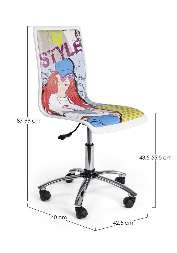 Sedie da scrivania per bambini in ecopelle Cartoon Multicolore (7)
