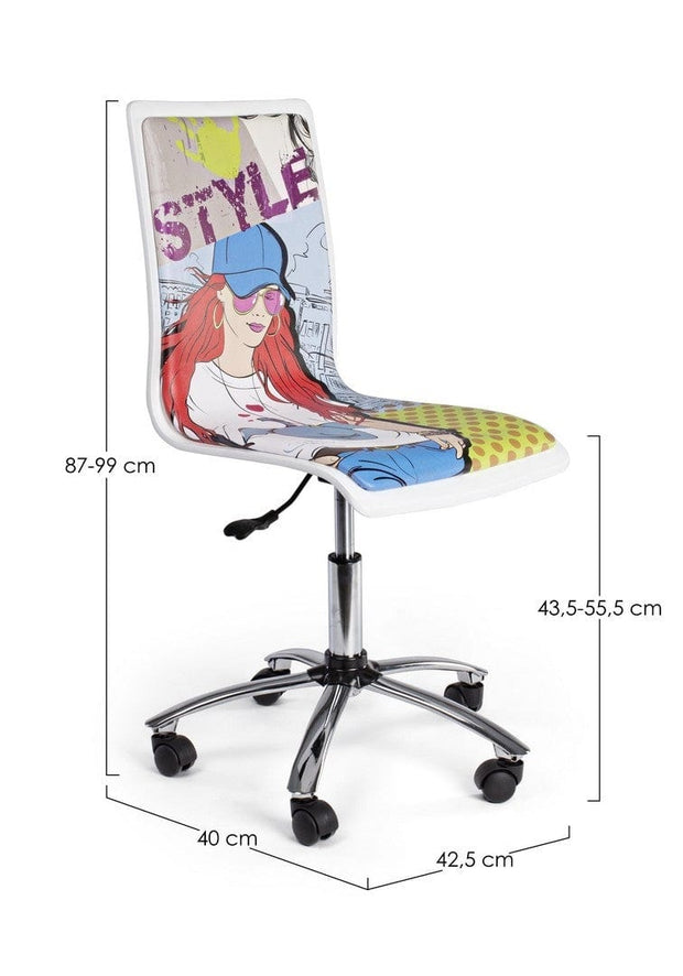 Sedie da scrivania per bambini in ecopelle Cartoon Multicolore (7)