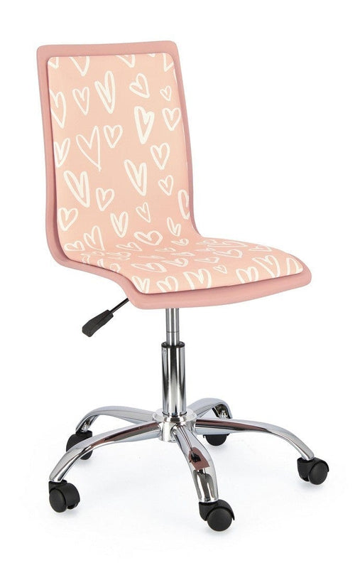 Sedie da scrivania per bambini in ecopelle Hearts Rosa