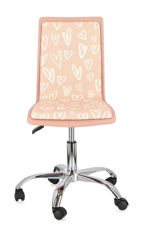 Sedie da scrivania per bambini in ecopelle Hearts Rosa (1)