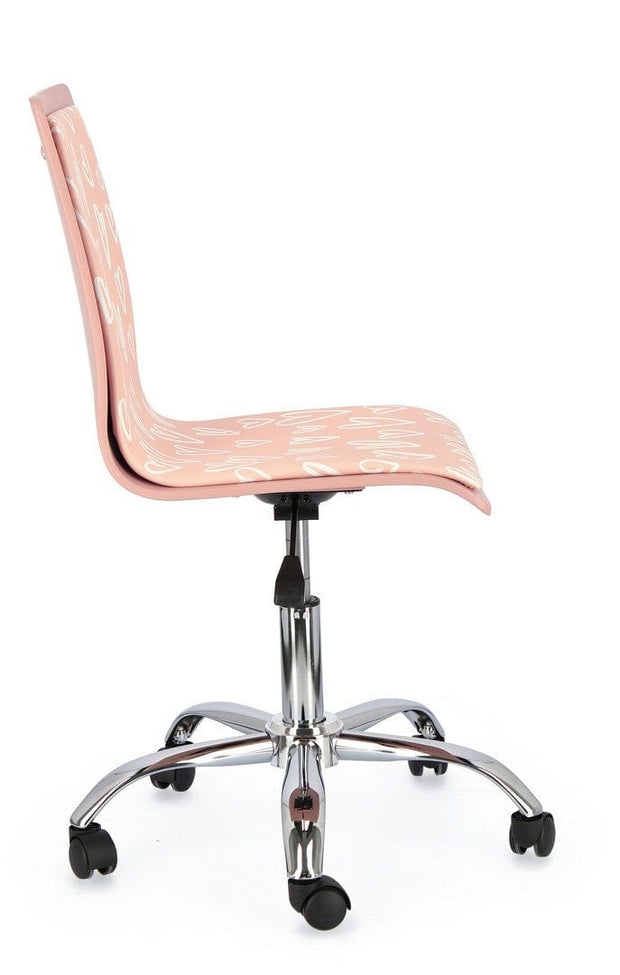 Sedie da scrivania per bambini in ecopelle Hearts Rosa (2)