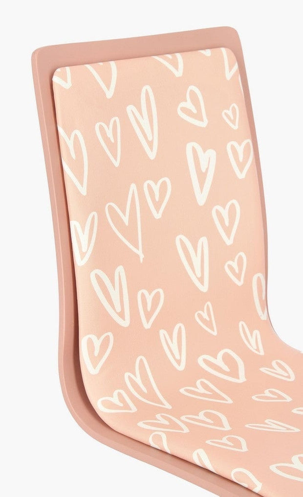 Sedie da scrivania per bambini in ecopelle Hearts Rosa (4)