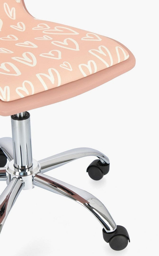 Sedie da scrivania per bambini in ecopelle Hearts Rosa (5)